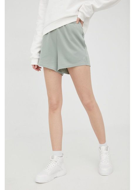 Fila pantaloni scurti femei culoarea verde neted high waist