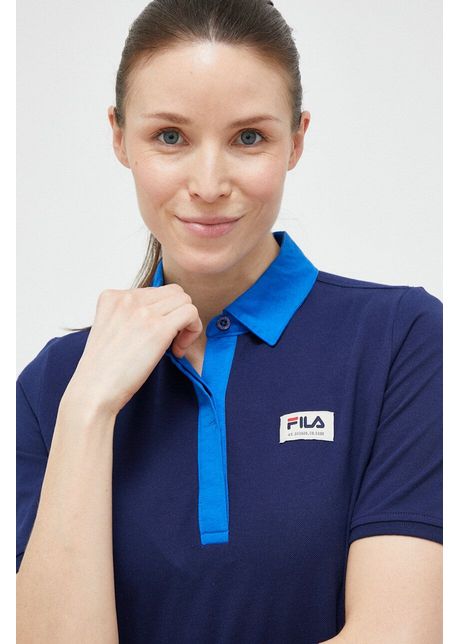 Fila polo de bumbac culoarea albastru marin