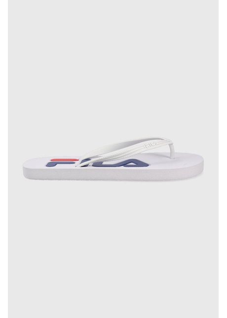 Fila slapi troy femei culoarea alb cu toc plat