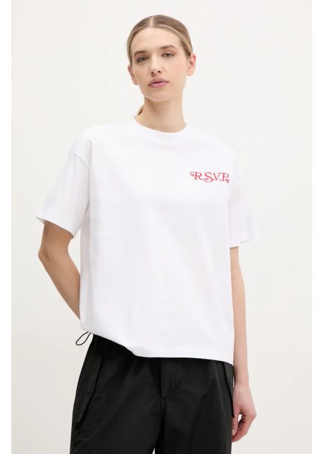 Fila tricou din bumbac leffinge femei culoarea alb faw1029