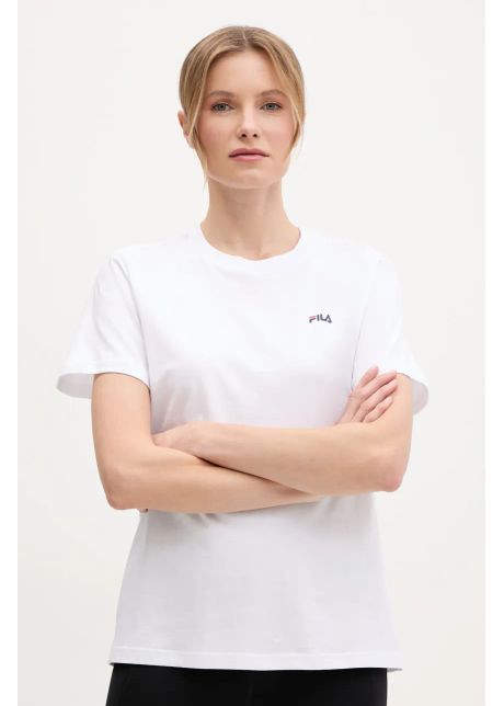 Fila tricou din bumbac lignano femei culoarea alb faw1053