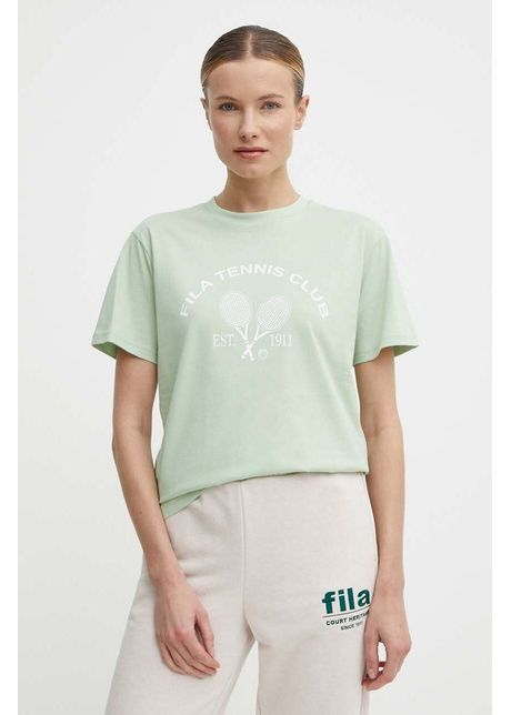 Fila tricou din bumbac luanda femei culoarea verde faw0771