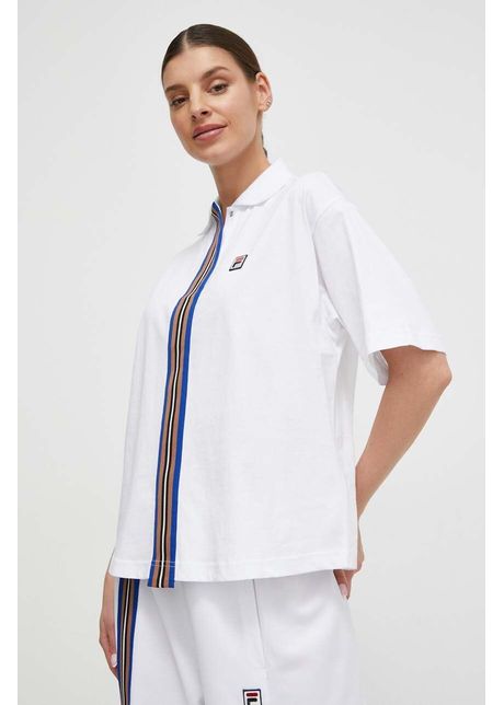 Fila tricou polo femei culoarea alb
