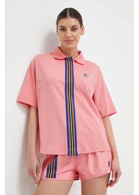 Fila tricou polo femei culoarea roz