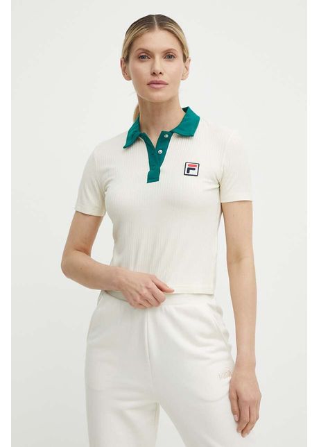Fila tricou polo looknow femei culoarea bej faw0743