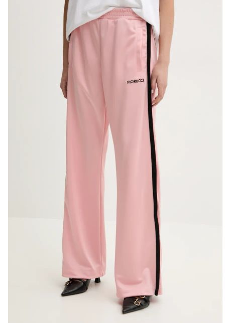 Fiorucci pantaloni de trening puffy piping track trousers femei culoarea roz cu imprimeu u02spbpa057pl01pn02