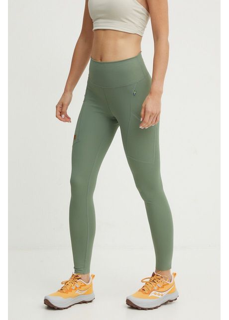 Fjallraven leggins sport abisko femei culoarea verde neted f84773 614