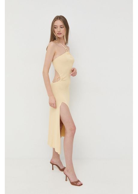 For Love & Lemons rochie culoarea bej, maxi, dreaptă