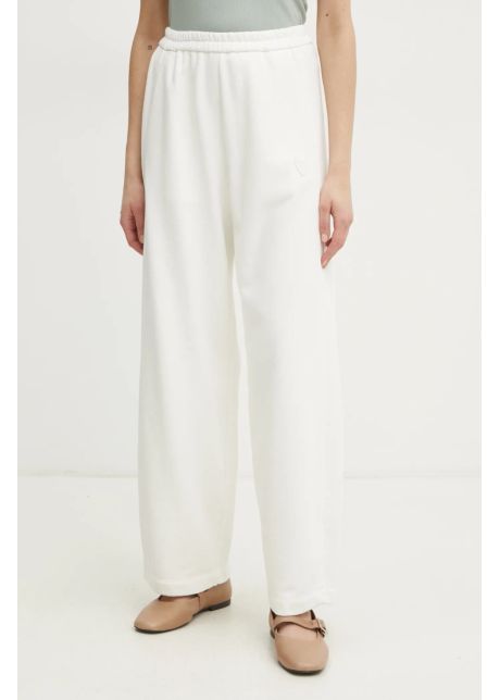 Forte forte pantaloni de trening din bumbac culoarea alb neted 13636 my pants