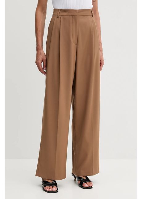 Fracomina pantaloni culoarea maro, lat, high waist, FS25WV3016W66101