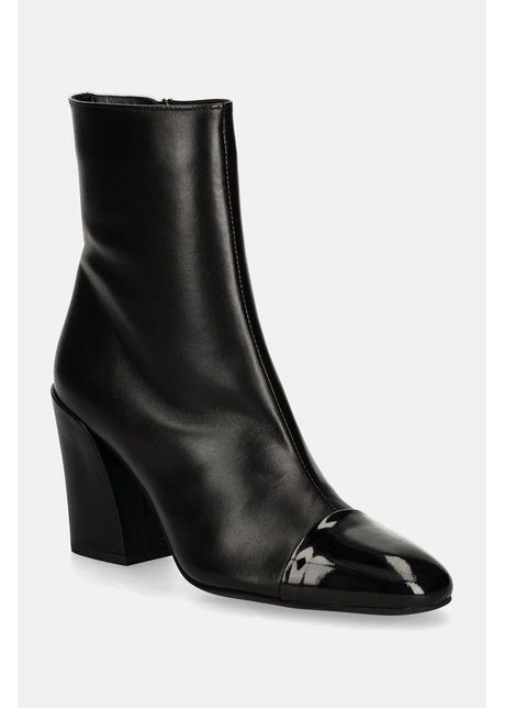 Furla cizme de piele essential ankle boot femei culoarea negru cu toc drept yi65fnu ne0000 o6000