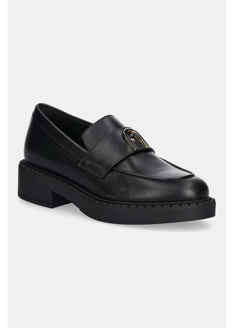 Furla mocasini de piele new legacy loafer culoarea negru cu platforma yj81fnl wu0000 o6000