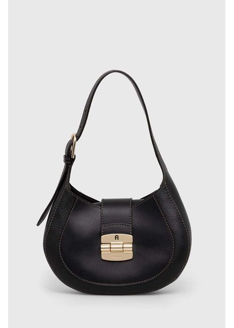 Furla poseta de piele culoarea negru