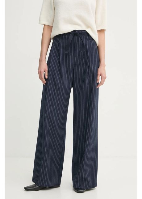 G star pantaloni din l n culoarea bleumarin lat high waist d22883 d721