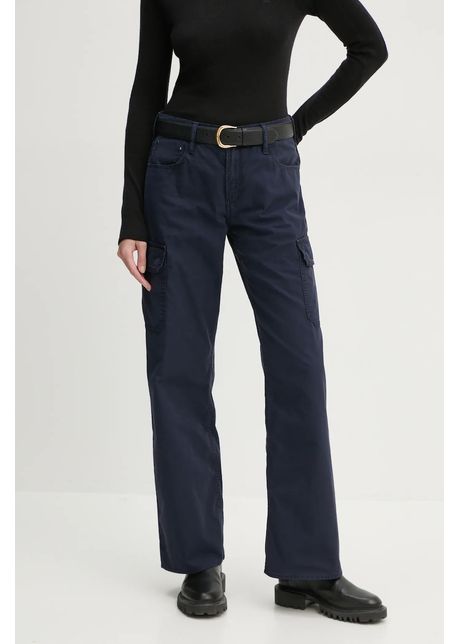 G star pantaloni femei culoarea bleumarin drept medium waist d24673 d388
