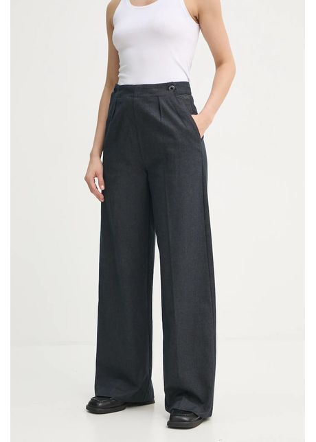 G star pantaloni femei culoarea bleumarin lat high waist d25315 d722
