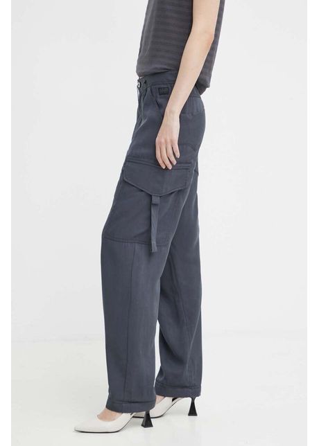 G star pantaloni femei culoarea gri fason cargo high waist d24598 d521