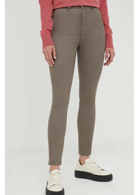 G star pantaloni femei culoarea maro mulata high waist