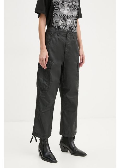 G star pantaloni femei culoarea negru fason cargo high waist d25251 c973