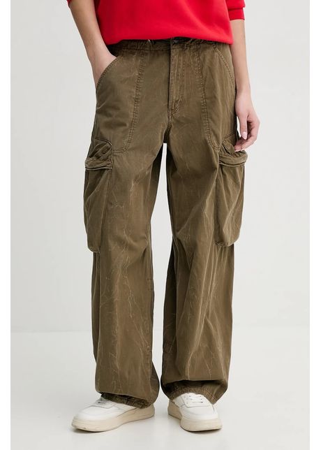 G star pantaloni femei culoarea verde croial cargo high waist d26433 d385