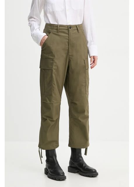 G star pantaloni femei culoarea verde lat high waist d25251 d387