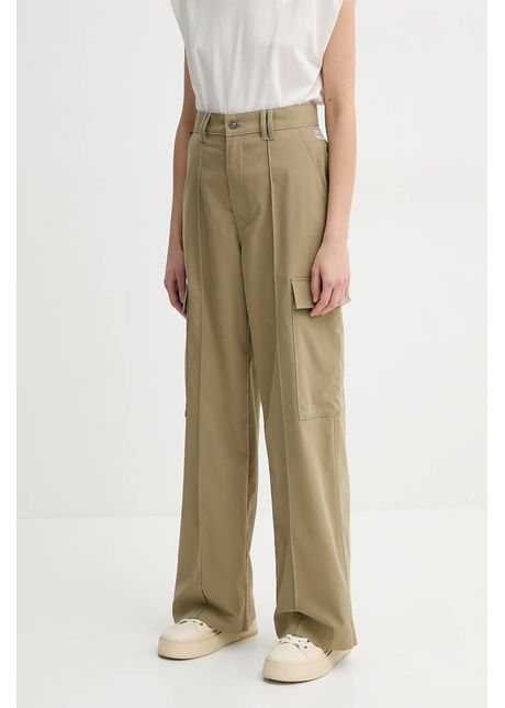 G star pantaloni femei culoarea verde lat high waist d26036 d909