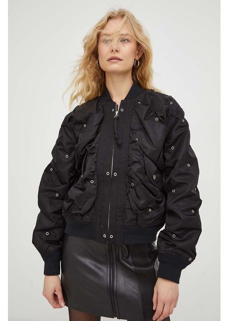 G star raw geaca bomber femei culoarea negru de tranzitie