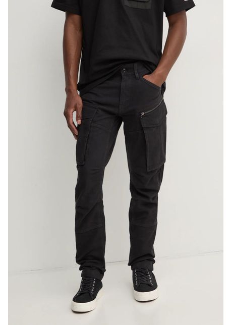 G star raw pantaloni de bumbac culoarea negru cu fason cargo d02190 d752