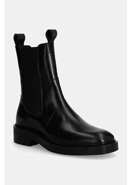 Gant cizme de piele fallwi femei culoarea negru cu toc plat izolare usoara 29551713 g00