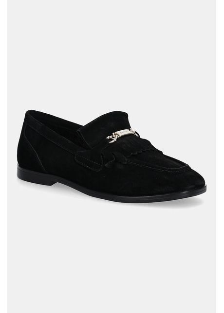 Gant mocasini din piele întoarsă Gimble culoarea negru, cu toc plat, 31573124
