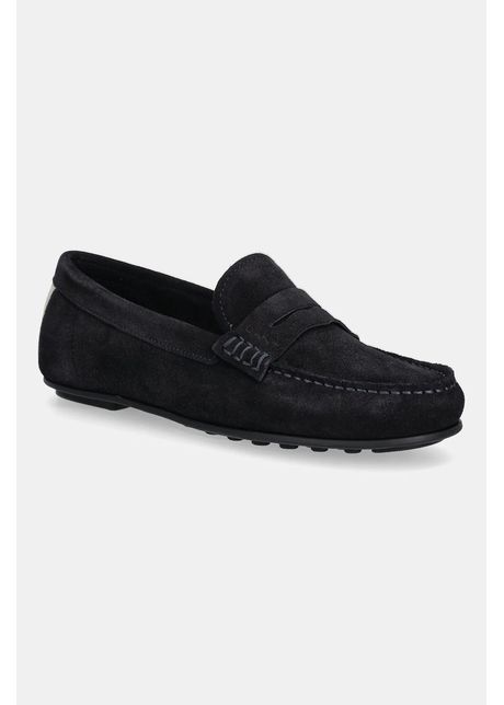 Gant mocasini din piele ntoars seabaya culoarea bleumarin cu toc plat 30573932 g69