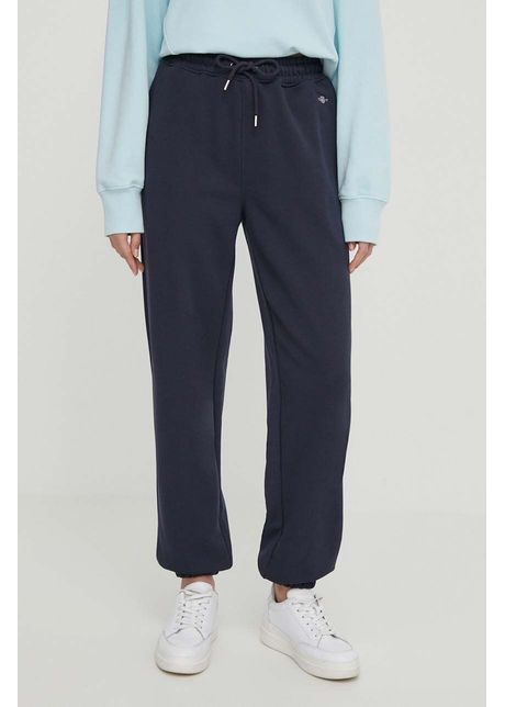 Gant pantaloni de trening culoarea albastru marin melanj