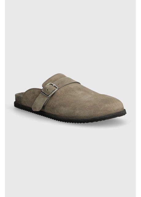 Garment project papuci din piele blake clog femei culoarea gri gpwf2538