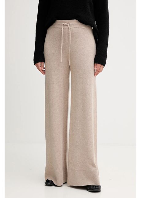 Gaudi pantaloni culoarea bej, lat, high waist, 521FD23002