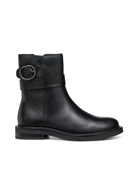 Geox cizme de piele d serilda d femei culoarea negru cu toc plat d46wyd 00043 c9999