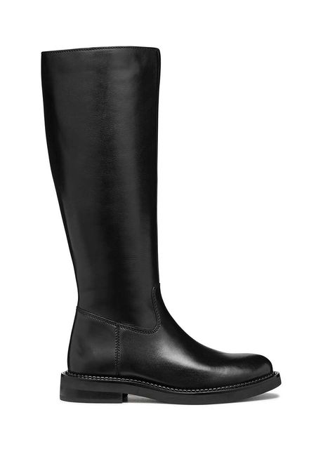 Geox ghete de piele d serilda femei culoarea negru cu toc plat d46wya 00043 c9999