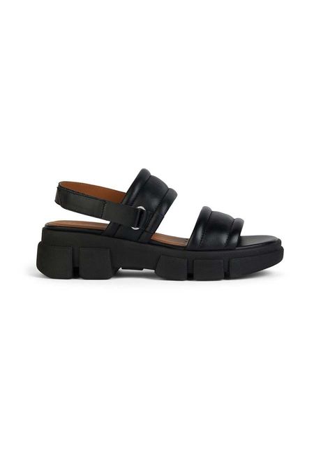 Geox sandale de piele d lisbona femei culoarea negru cu platforma d45psa 000tu c9999