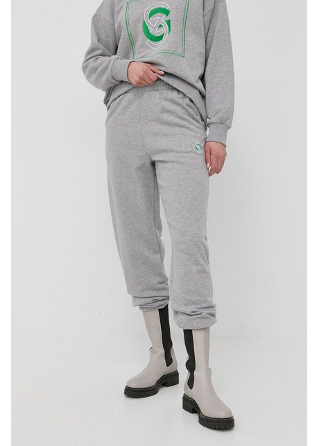 Gestuz pantaloni de trening tara femei culoarea gri melanj