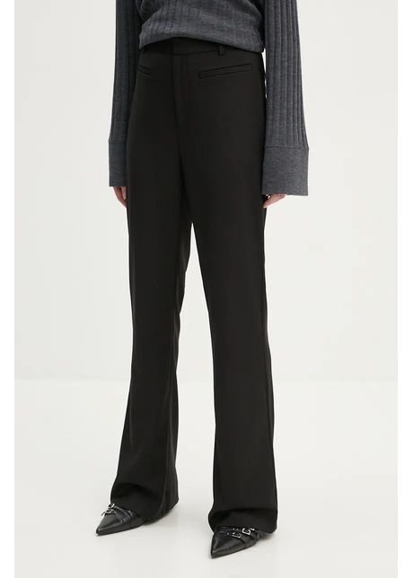Gestuz pantaloni femei culoarea negru evazati high waist 10905924