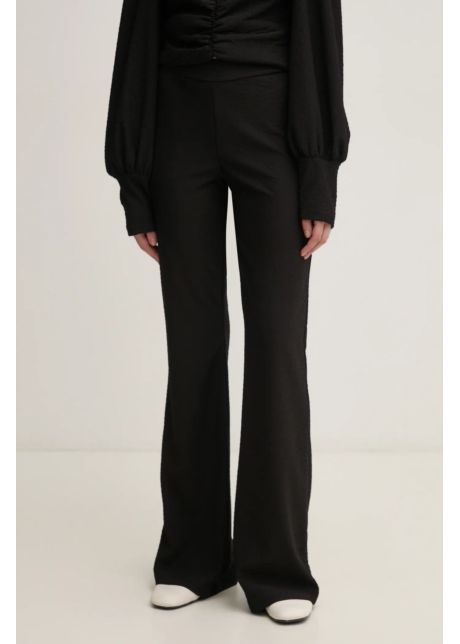 Gestuz pantaloni femei culoarea negru evazati high waist 10909688