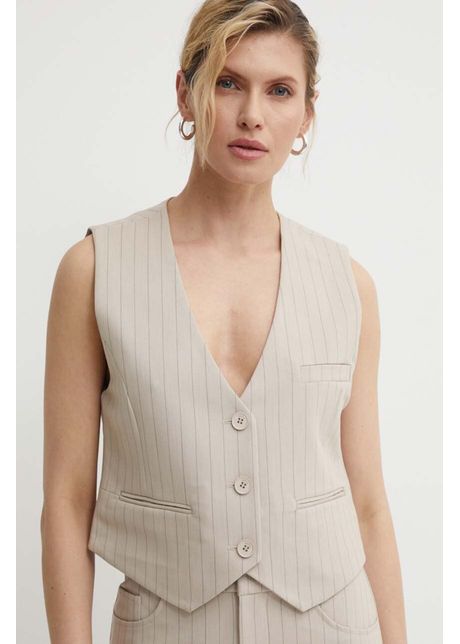 Gestuz vest culoarea bej un singur r nd de nasturi 10909021