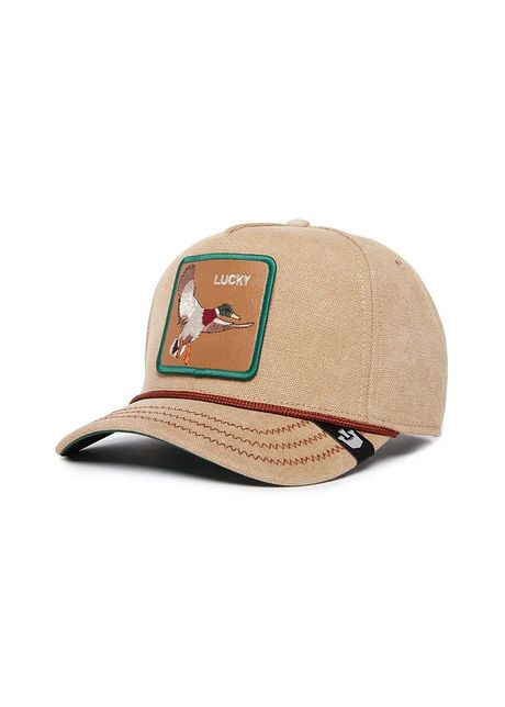 Goorin bros apc de baseball din bumbac lucky duck culoarea bej cu imprimeu 101 1520