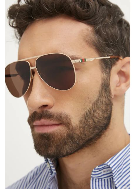 Gucci ochelari de soare barbati culoarea auriu gg1677s