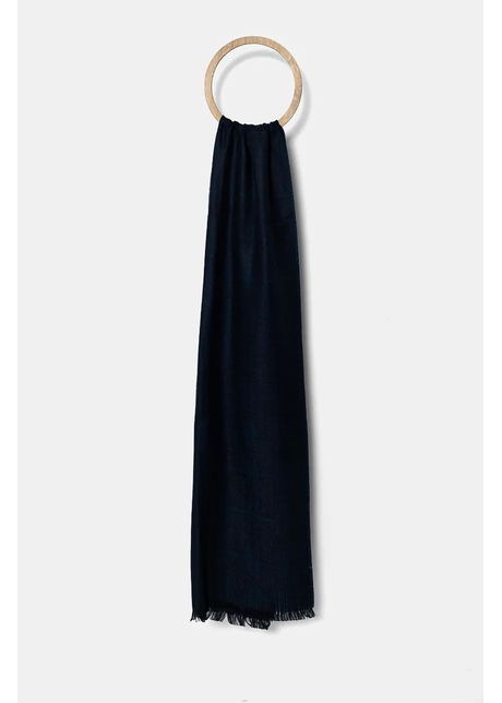 Hackett london esarfa de lana culoarea albastru marin neted hm042562