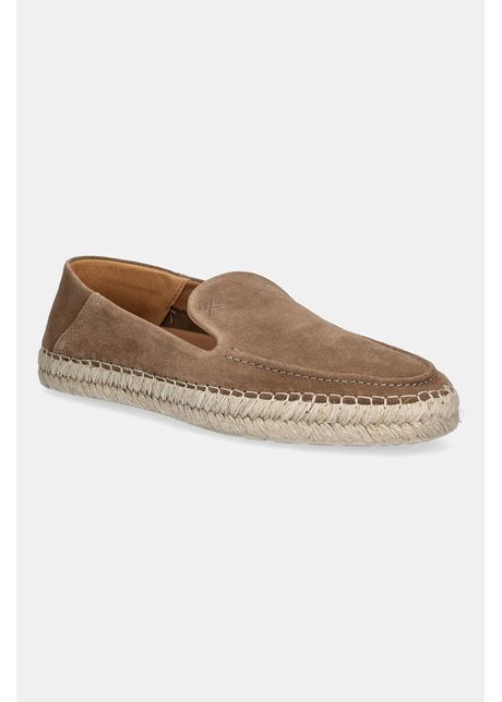 Hackett london espadrile din piele ntoars altea loafer culoarea maro hms21491