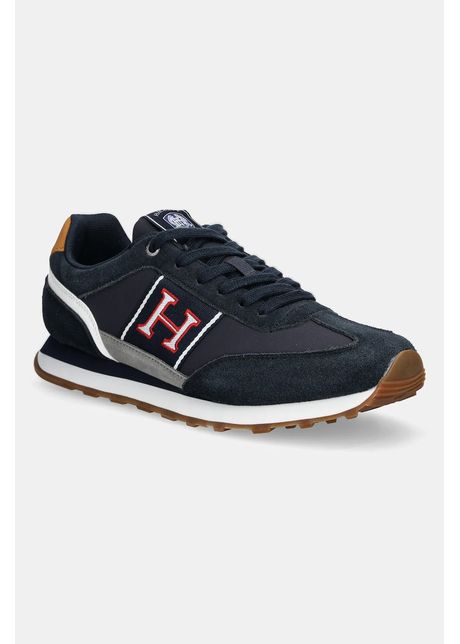Hackett london sneakers din piele hendfor patch b rba i culoarea bleumarin hms21452