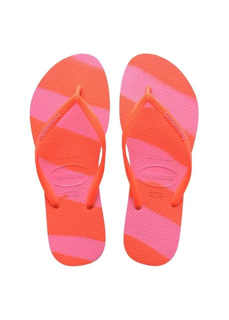 Havaianas slapi slim color fun femei culoarea portocaliu cu toc plat 4149323 5572