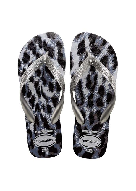 Havaianas slapi top animals femei culoarea gri cu toc plat 4132920 3499