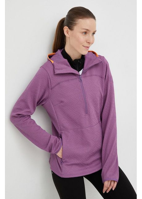 Helly hansen hanorac powderqueen femei culoarea violet cu glug neted