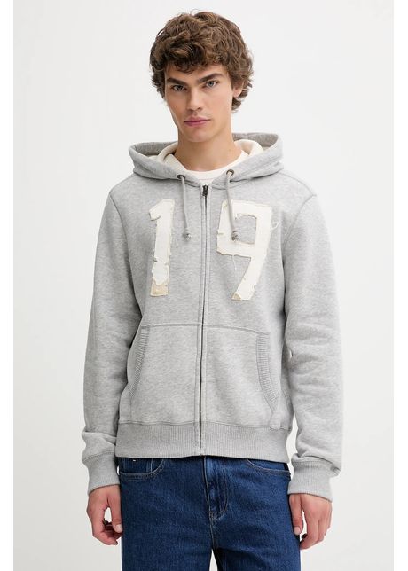 Hollister Co. bluză culoarea gri, cu glugă, melanj, KI322-5271
